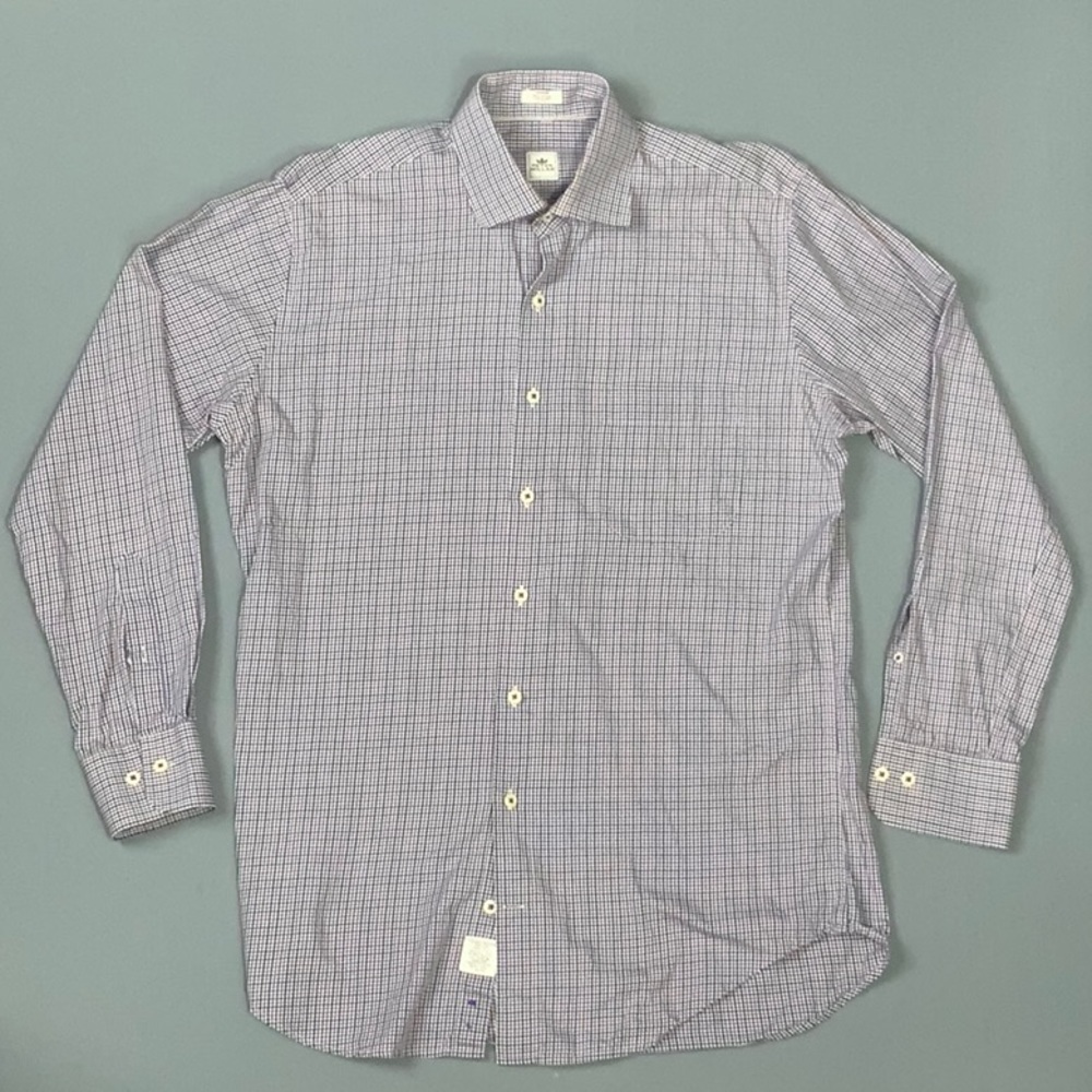 Peter Millar plaid cotton dress shirt size M